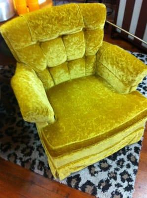 Crushed velvet chair