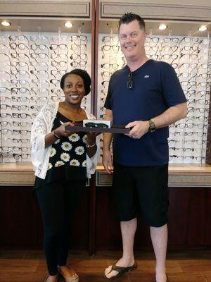 Congratulations Laurence for winning our May sunglasses drawing!  We appreciate your support!