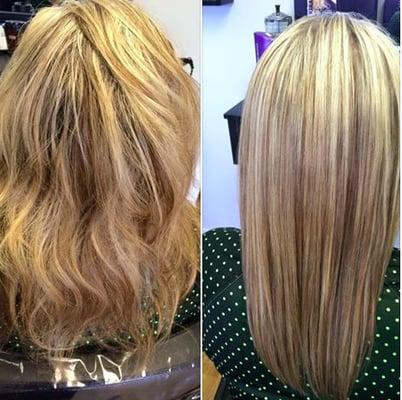 Keratin Express Blow Out Before & After Smooth Frizz Free Hair Everyday!