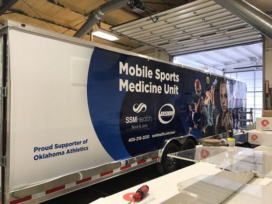 Big, mobile sports medicine trailer