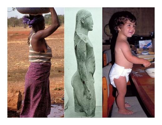 We can imitate the natural, healthy postures of this modern day African woman, Greek statue, or young American child