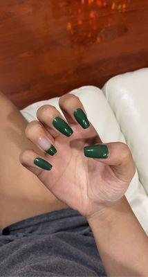 Christmas Simple Green Nails