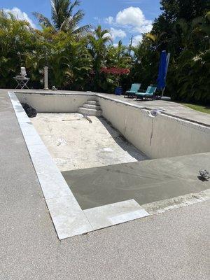 Pool renovation at work