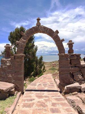 Island top at one of the island of Lake Titicaca