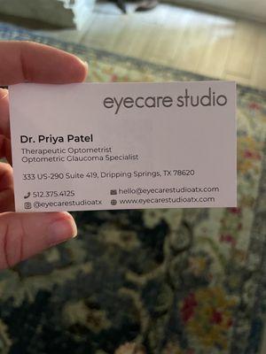 Dr. Patels Business Card