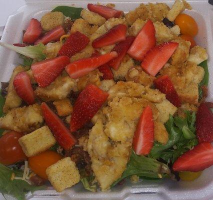 Fried Chicken Strawberry Salad