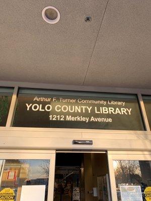 Yolo County Library Entrance