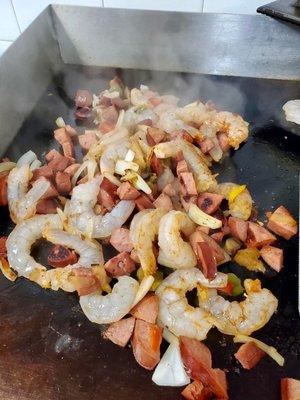 Shrimp with and or sausage