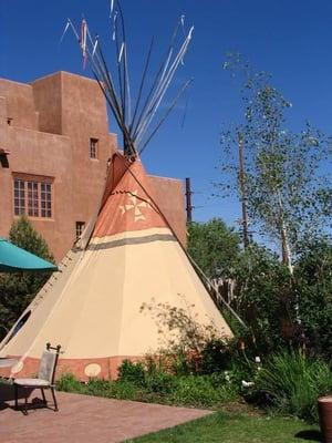 TeePee inside hotel courtyard