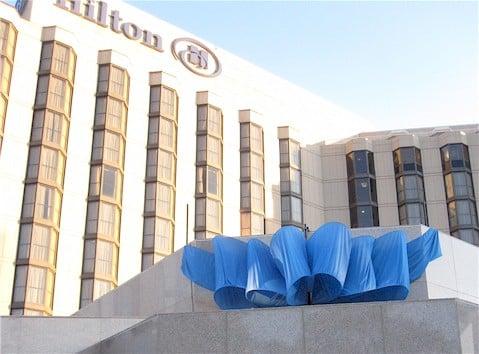 automated "bow" for Hilton grand opening