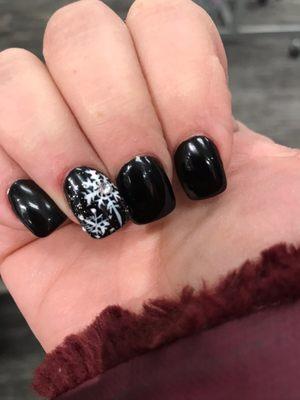 These are my nails. I Found a picture online and he did it exactly as he saw it!