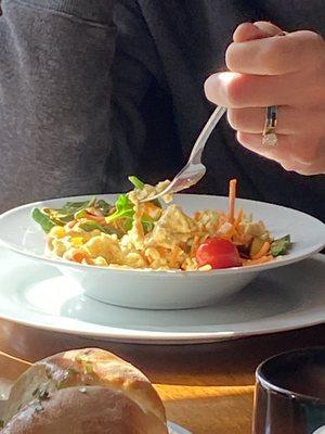 The "veggie omelet." Like they just poured scrambled eggs over a salad!