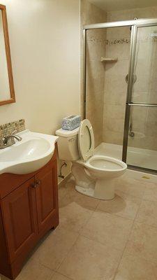 Another happy customer with a new beautiful bathroom. And this is their basement bathroom !