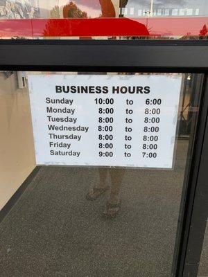 Revised hours