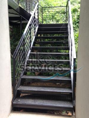 Galvanized Dock Stairs, Built by Lake Services Inc.