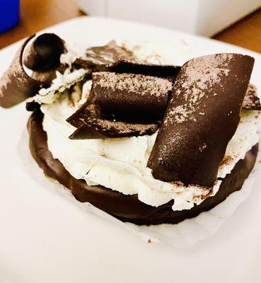 Flourless chocolate cake. So good. Light and fluffy, and not too sweet.