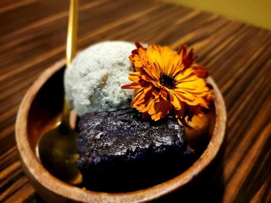 Omakase Black Sesame Ice Cream with Ube Mochi