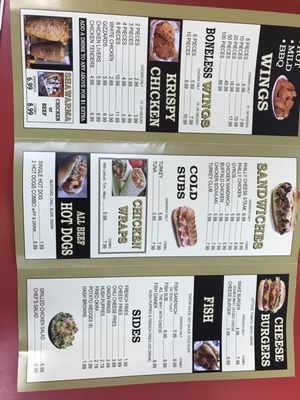 Our menu