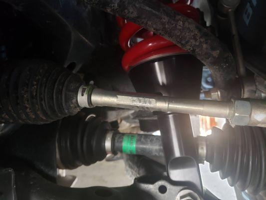 chewed-up inner tie rod