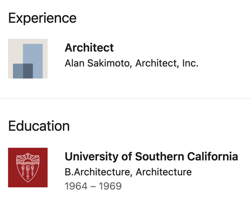 Alan Sakimoto.
 Architect at Alan Sakimoto, Architect, Inc.
 Gardena, Torrance, Manhattan Beach, Redondo Beach, Palos Verdes, South Bay, CA