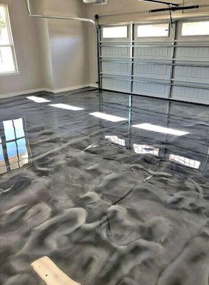 Metallic garage floor