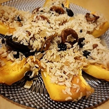 Stuffed Pumpkin with Rice pilaf and dried fruits