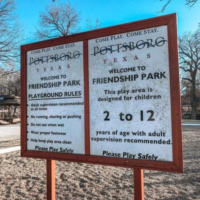 Ages & playground rules.