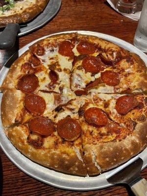 Medium hand tossed pepperoni.