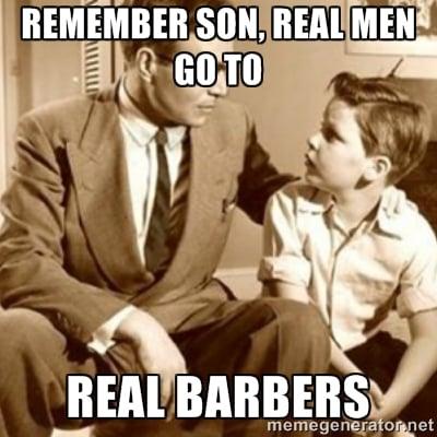 Old fashioned, hot towel straight razor shaves and classic cuts, plus free life advice.