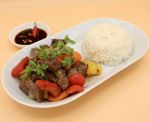 Shaken Beef with White Rice