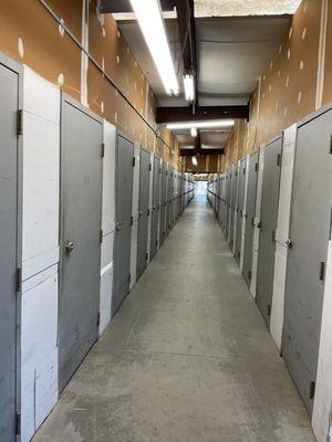 Inside storage units.  Non Climate Controlled.