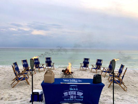 This was a beach bonfire that we set up in Inlet Beach Rosemary Beach area