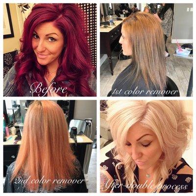 Color corrective steps of a 5 hour process. Done by Jennie Monaghan. 630-750-5978