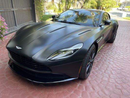 Aston DB-11 wrapped in Satin Black