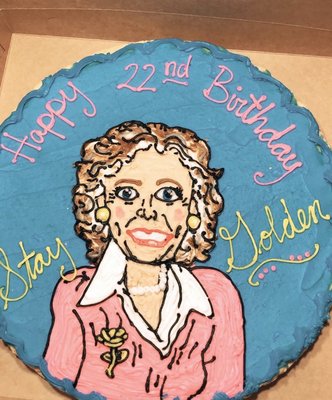 Betty White "Golden Birthday" cookie cake