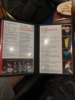 Drink menu