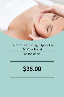 Mini facial with eyebrow threading