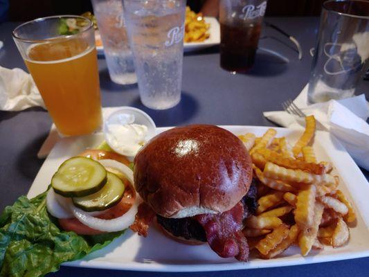 Pretty damn good cheeseburger and my free beer.