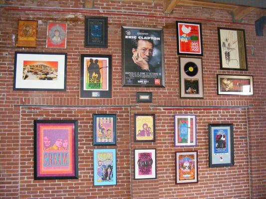 RocknRoll Wall of Fame installed in Washington Loft with custom Museum hanging system.