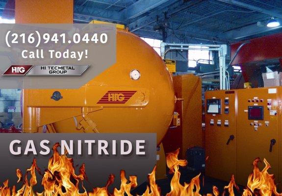 Gas nitriding is a surface hardening process, where nitrogen is added to the surface of steel parts using dissociated ammonia as the source.