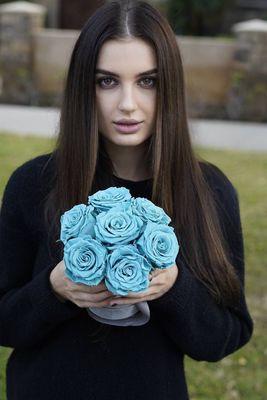 Our beautiful founder of S54 Group - Bodi Shannon with gougers Tiffany floral arrangement