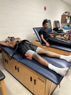 Compression Therapy for the Ballou Knights football team