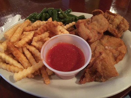 Rocky Mountain Oyster dinner! Since I cannot find them in KC, I gotta get 'em while I'm here