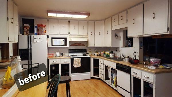 Kitchen cabinets getting repainted to dark brown