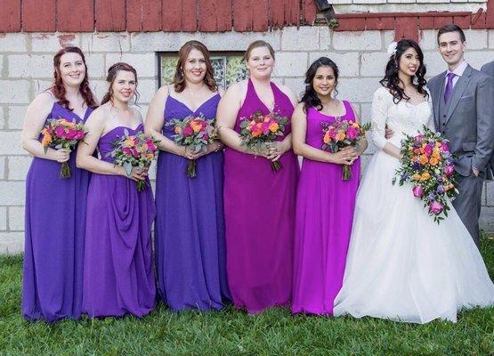 Bride and bridesmaid bouquets (photo by Forest Heart Photography)