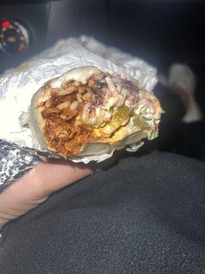 Inside of my brisket burrito