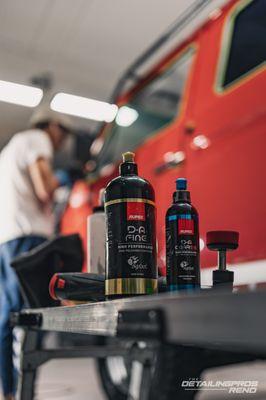 We believe in the best products for the best car detailing finish. Rupes polishes and cutting compounds will correct the swirl marks