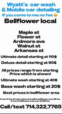 My detail prices !!