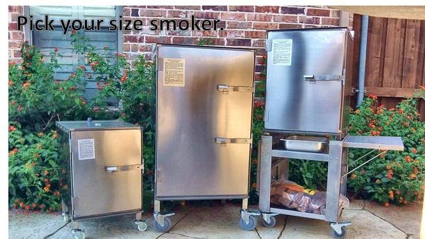 SmokinTex BBQ electric smoker models 1100,1400 on a cart or our largest backyard smoker model 1500. https://www.smokintex.com/