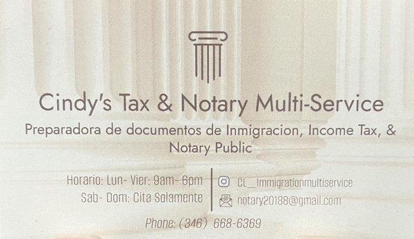 Cindy's Tax & Notary Multi-Service